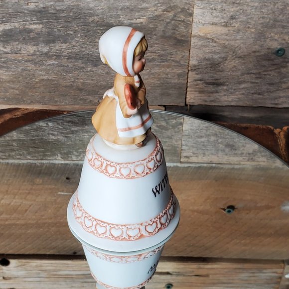 Enesco 1981 'with Love" Bell - Pilgrim Girl - "All The Lord's Children" - Picture 3 of 6